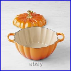 Le Creuset Enameled Cast Iron Pumpkin Cocotte 4-Qt Persimmon Color for Halloween