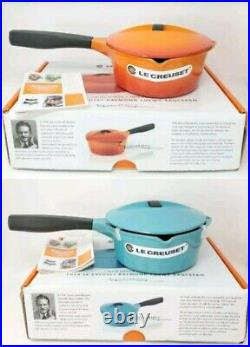 Le Creuset Enameled Cast Iron Raymond Loewy Saucepan With Lid NEW $215