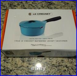 Le Creuset Enameled Cast Iron Raymond Loewy Saucepan With Lid NEW $215