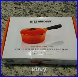 Le Creuset Enameled Cast Iron Raymond Loewy Saucepan With Lid NEW $215