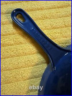 Le Creuset Enameled Cast Iron Shallow Fry Pan 9 3/4 Lapis READ B2