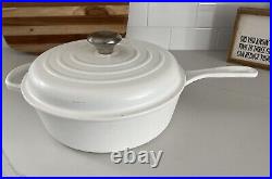 Le Creuset Enameled Cast Iron Signature Cassadou, 3.75 qt, White 10.9W x 6H