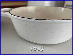 Le Creuset Enameled Cast Iron Signature Cassadou, 3.75 qt, White 10.9W x 6H