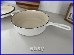 Le Creuset Enameled Cast Iron Signature Cassadou, 3.75 qt, White 10.9W x 6H