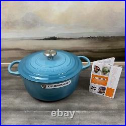 Le Creuset Enameled Cast Iron Signature Round Dutch Oven 5 1/2 qt. Caribbean OB