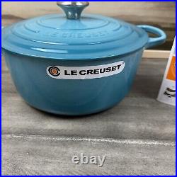 Le Creuset Enameled Cast Iron Signature Round Dutch Oven 5 1/2 qt. Caribbean OB