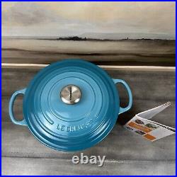 Le Creuset Enameled Cast Iron Signature Round Dutch Oven 5 1/2 qt. Caribbean OB