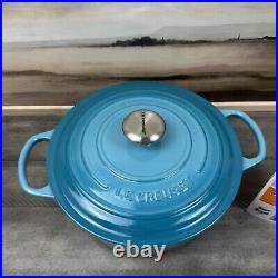 Le Creuset Enameled Cast Iron Signature Round Dutch Oven 5 1/2 qt. Caribbean OB