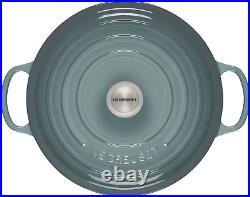 Le Creuset Enameled Cast Iron Signature round Wide Dutch Oven, 6.75 Qt, Sea Sal