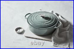 Le Creuset Enameled Cast Iron Signature round Wide Dutch Oven, 6.75 Qt, Sea Sal