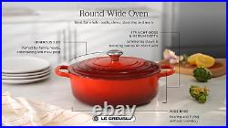 Le Creuset Enameled Cast Iron Signature round Wide Dutch Oven, 6.75 Qt, Sea Sal