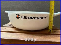 Le Creuset FLEUR Cast Iron Round Saucier Dutch Oven Pot, 2 1/4 QT, Cotton White