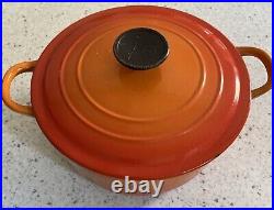 Le Creuset Flame Orange Set 10 PC Cast Iron Dutch Ovens Skillets Saucepans Lids