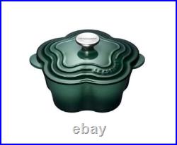 Le Creuset Flower Cocotte Cast Iron 2.25-qt, Artichaut- Brand New in Retail Pkg
