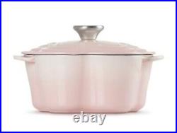 Le Creuset Flower Cocotte Cast Iron 2.25-qt, Shell Pink New in Retail Pkg