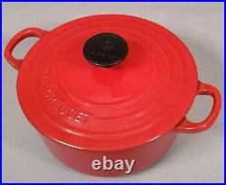 Le Creuset France #18 Cast Iron Dutch Oven With Lid Cerise Red