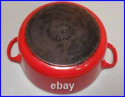 Le Creuset France #18 Cast Iron Dutch Oven With Lid Cerise Red