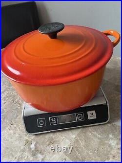 Le Creuset France #26 Flame Orange Enameled Cast Iron 5.5 Qt Dutch Oven