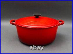 Le Creuset France #26 Red Enamel Cast Iron Round Dutch Oven Casserole With Lid
