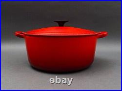 Le Creuset France #26 Red Enamel Cast Iron Round Dutch Oven Casserole With Lid