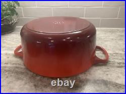 Le Creuset France #26 Red Enameled Cast Iron 5.5 Qt Dutch Oven with Lid