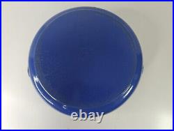 Le Creuset France #28 7.25 Qt Cobalt Blue Cast Iron Round Dutch Oven EUC LOOK