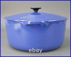 Le Creuset France #30 Blue Enamel Cast Iron Round Dutch Oven With Lid 9 Qt