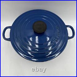 Le Creuset France B 5.5qt Blue Dutch Oven Cast Iron Enameled Pot Rare PHOTOS