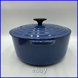 Le Creuset France B 5.5qt Blue Dutch Oven Cast Iron Enameled Pot Rare PHOTOS