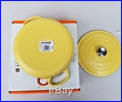 Le Creuset France Cast Iron Round Dutch Oven 3.5 Quart Matte Mimosa Yellow NIB