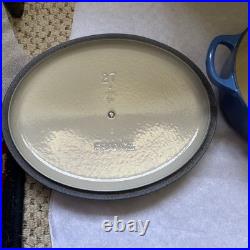 Le Creuset France Oval Dutch Oven #27 Blue Cast Iron 4.5Qt withLid