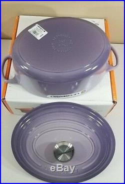 Le Creuset France Oval Dutch Oven Cast Iron Blue Bell Purple 5 Quart NIB
