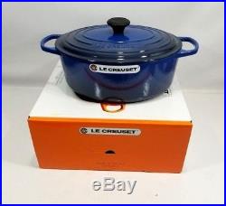 Le Creuset France Oval Dutch Oven Cast Iron Lapis Blue 6.75 Quart NIB