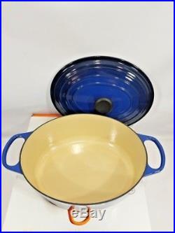 Le Creuset France Oval Dutch Oven Cast Iron Lapis Blue 6.75 Quart NIB