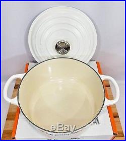 Le Creuset France Round 3.5 Qt Dutch Oven Cast Iron Matte Cotton White #22 NIB