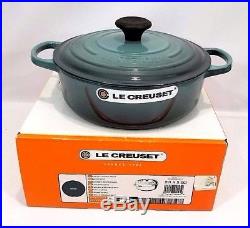 Le Creuset France Round 3.5 Quart Dutch Pot Oven Cast Iron Ocean Blue #24 NEW
