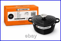 Le Creuset Heart Cocotte 2 Qt Cast Iron Dutch Oven Matte Black Made in Franc