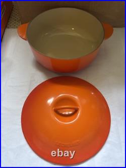 Le Creuset Heritage Style Cast Iron Orange / Flame Vintage New Rare