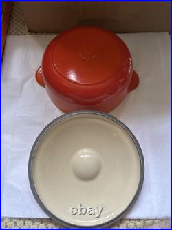 Le Creuset Heritage Style Cast Iron Orange / Flame Vintage New Rare