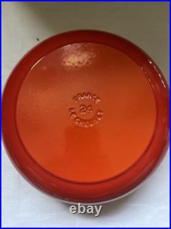 Le Creuset Heritage Style Cast Iron Orange / Flame Vintage New Rare