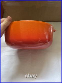 Le Creuset Heritage Style Cast Iron Orange / Flame Vintage New Rare
