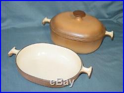 Le Creuset La Mama Enzo Mari #21 Vintage Cast Iron Dutch Oven MCM Brown