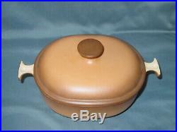 Le Creuset La Mama Enzo Mari #21 Vintage Cast Iron Dutch Oven MCM Brown