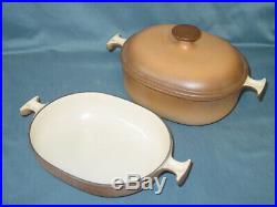 Le Creuset La Mama Enzo Mari #21 Vintage Cast Iron Dutch Oven MCM Brown