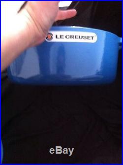 Le Creuset Lot Of 2 Marseille Blue Enameled # 31 6.75 Qt Oval Dutch Oven #26