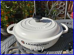 Le Creuset Matte Cotton White Cast Iron Soup Pot 2.5 Qt 22 New