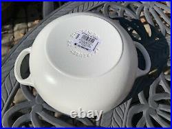 Le Creuset Matte Cotton White Cast Iron Soup Pot 2.5 Qt 22 New