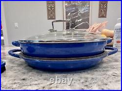 Le Creuset Multifunction 3.5qt Braiser & Grill Pan Lid. Bonus Glass Lid & Brush