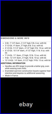 Le Creuset NEW 7.25Qt Round Dutch Oven Enameled Cast Iron -Agave