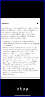 Le Creuset NEW 7.25Qt Round Dutch Oven Enameled Cast Iron -Artichoke